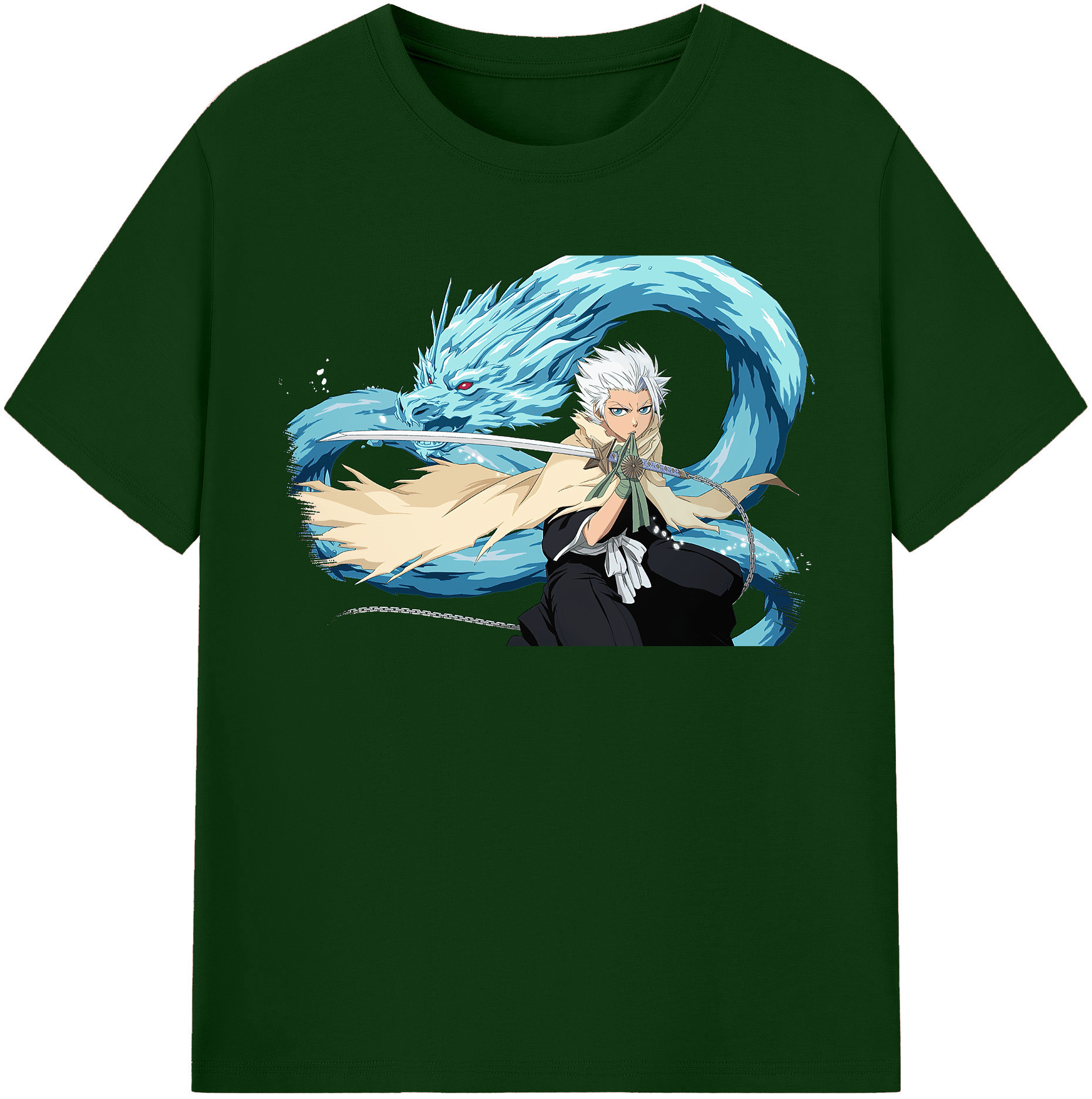 （画像用） ブリーチ 日番谷冬獅郎（ひつがや とうしろう） BLEACH Hitsugaya Toushirou 綿100％半袖Tシャツ（フロントプリント）